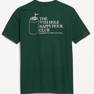Old Navy Mens Dark Green Golf Graphic Tee